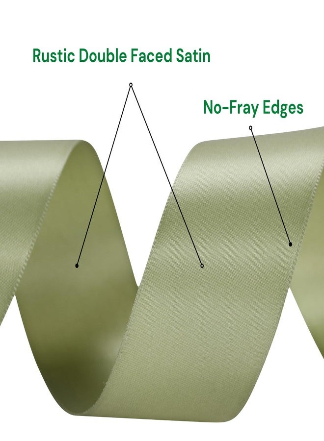 Rokateam Sage Green Ribbon 1-1/2 Inch x 50 Yards – Rustic Double Faced Satin Ribbon for Wedding Decor, Gift Wrapping & Floral Styling - Image 4