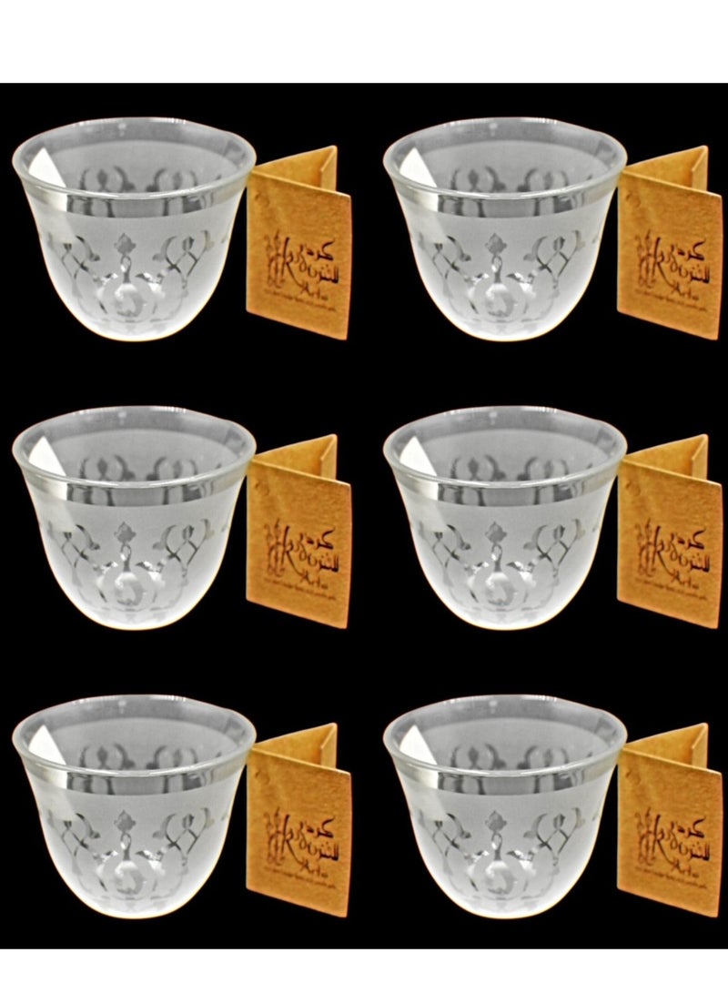 KuduArts Arabic coffee cup glass 6 pieces - Image 1