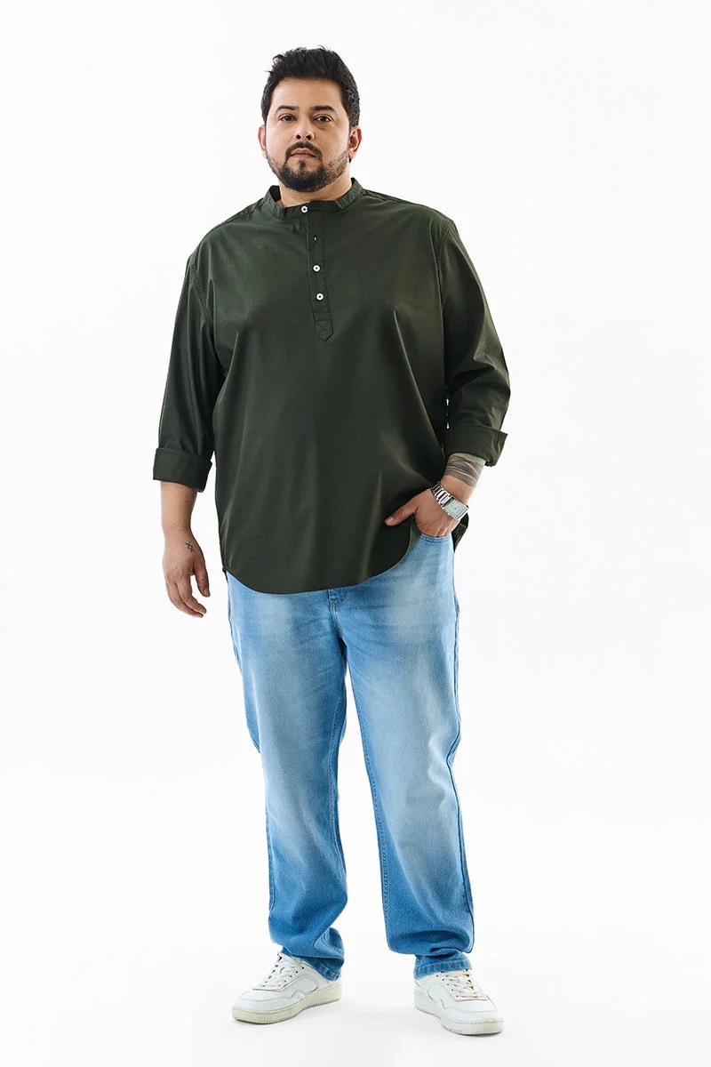 SNITCH Regular Fit Stretch Plus Size Kurta Shirt