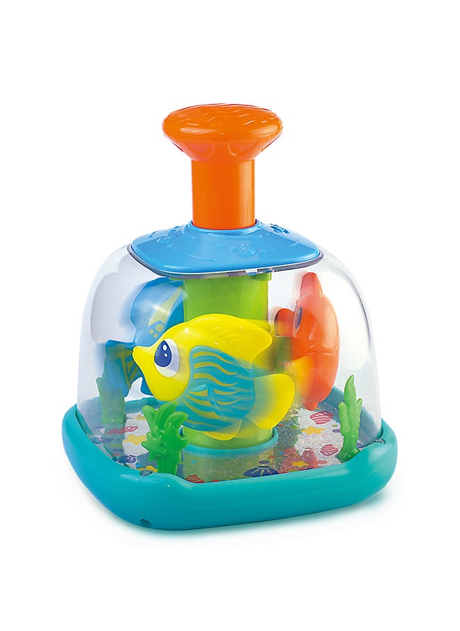 Happy Kids - Little Learners Aquarium Push 'n Spin - Interactive Spinning Fish Toy - Image 1