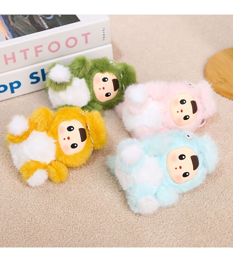 Pink Soft Plush Dinosaur Doll Keychain Backpack Charm Gift - Image 2