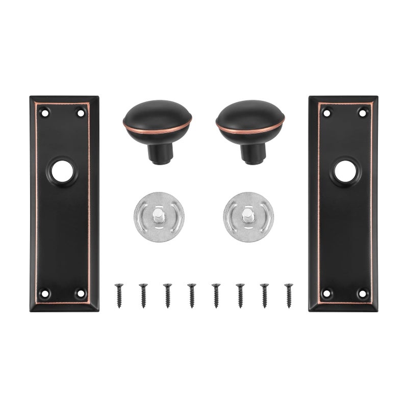Newliplace 2 Pack Vintage Single Sided Dummy Door Knobs Interior  Antique Long Plate Dummy Door Knobs In Oil Rubbed Bronze - Image 5