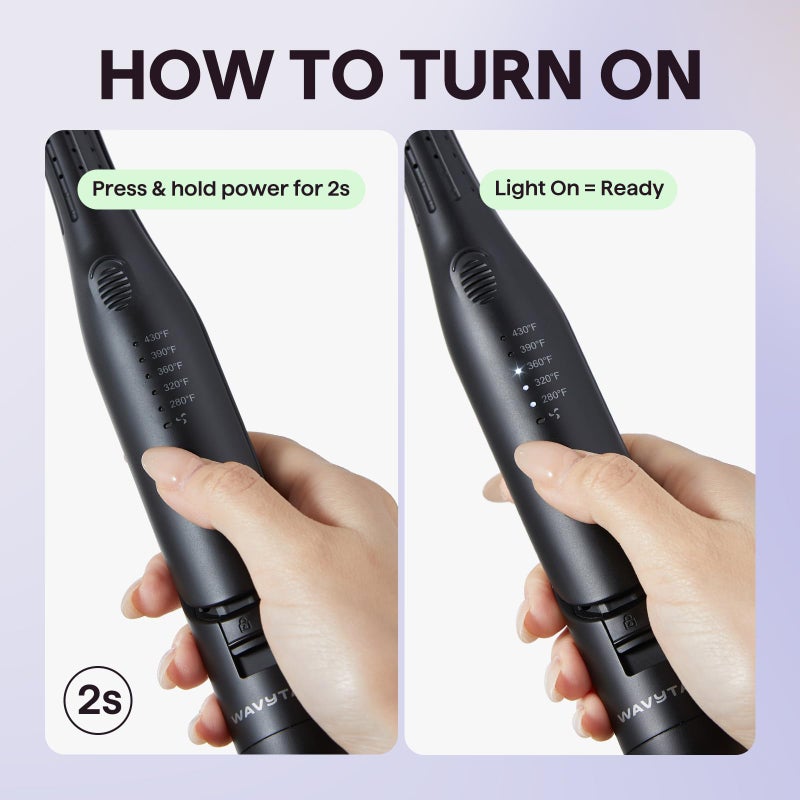 Wavytalk 0.65" Pencil Flat Iron, Cool Curl Pencil, Small Airflow Styler and Straightener for Short Hair, Pixie Cut and Edges, Curling Iron for Short Hair with 360Âº Cool Airflow, Black - Image 3