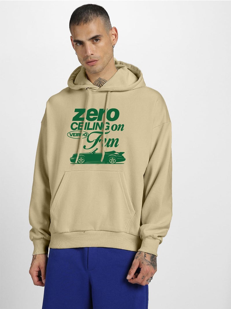 Veirdo® Polycotton Spun Oversized Fit Hooded Sweatshirt Full Sleeves Front Chest Graphic Printed Drop Shoulder Jumper Hoodie for Men (OS_HD_VD_ZCF_SB_XL) - Image 3