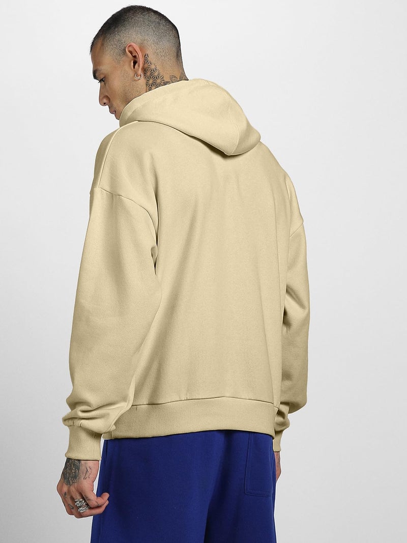 Veirdo® Polycotton Spun Oversized Fit Hooded Sweatshirt Full Sleeves Front Chest Graphic Printed Drop Shoulder Jumper Hoodie for Men (OS_HD_VD_ZCF_SB_XL) - Image 4