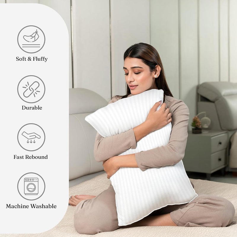 enera Sleep Essentials Ecozen Pillow 17x27 Inch Neck Support Pillow for Back Sleepers Soft Durable Bed Pillow Fillers for Comfort - Image 4