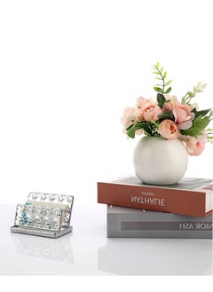 Excefore Crystal Business Card Holder Stand, Mirrored Name Card Display, Card Stand Organizer Desktop Business Card Storage Holder for Office Countertop (Silver,1 Slot)  - Image 3