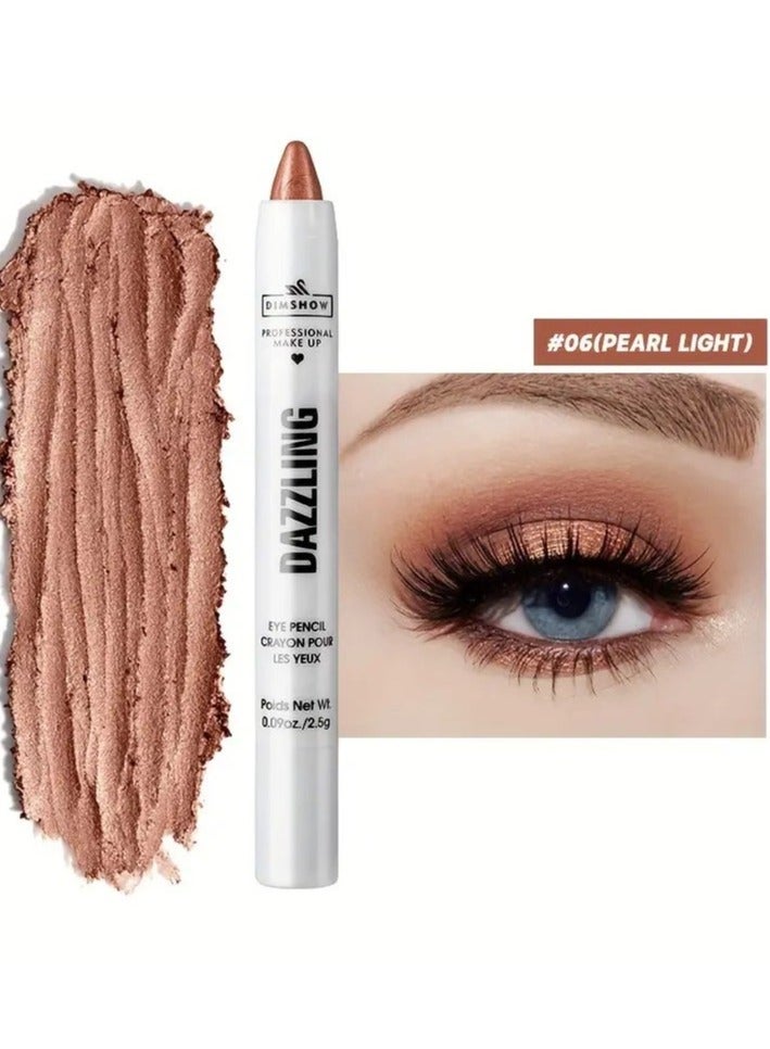 DIMSHOW Vibrant Pearl Glitter Eyeshadow Pen - Liner & Shadow Combinations - Waterproof, Sweat-Proof, Smudge-Proof, Brightening Highlighter for Music Festivals, Under Crease, Eyelid Application #6 - Image 1