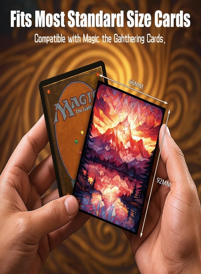 Kiiransr MTG Card Sleeves -Stained Glass Mountain- Ultra Clear Front & Matte Finish Back, 100 Count Standard Size TCG Sleeves, Matte Art Sleeves for Magic The Gathering - Image 4
