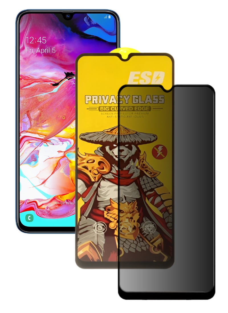 ESD Tempered Dustproof Privacy Glass Screen Protector Compatible For Samsung Galaxy A70 - Image 1