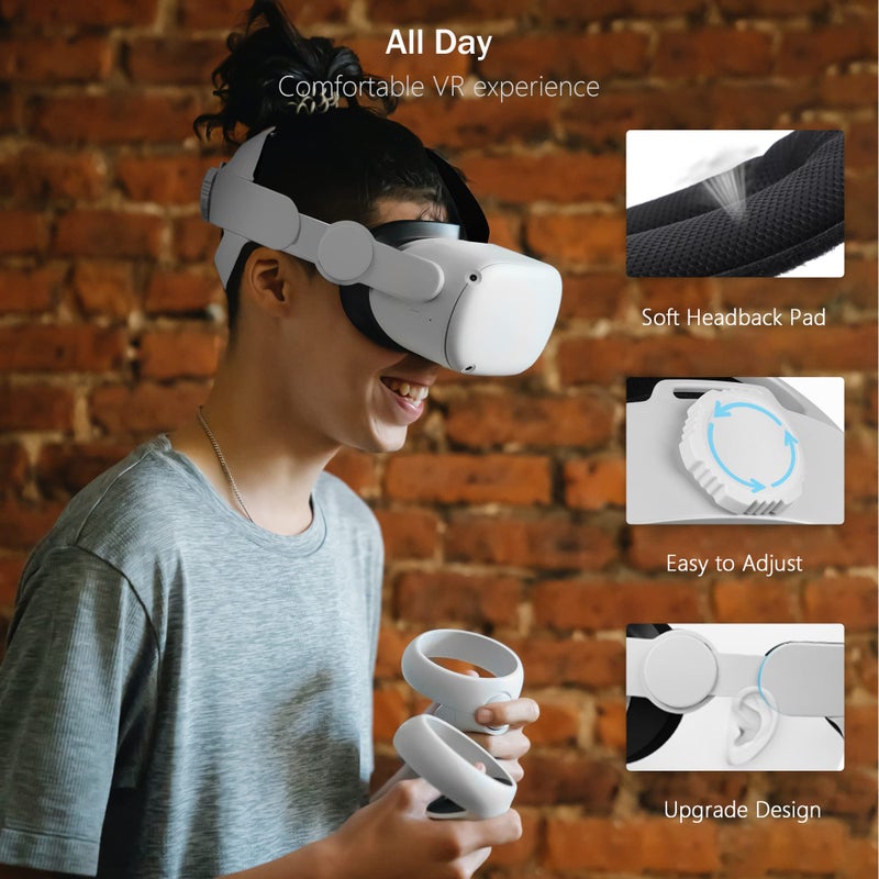 Kuject Kuject Design 3-in-1 Adjustable Head Strap for Oculus/Meta Quest 2, Replacement for Elite Strap, Enhanced Support in VR, Detachable & Lightweight VR Accessories Fit for Carrying Case - Image 4