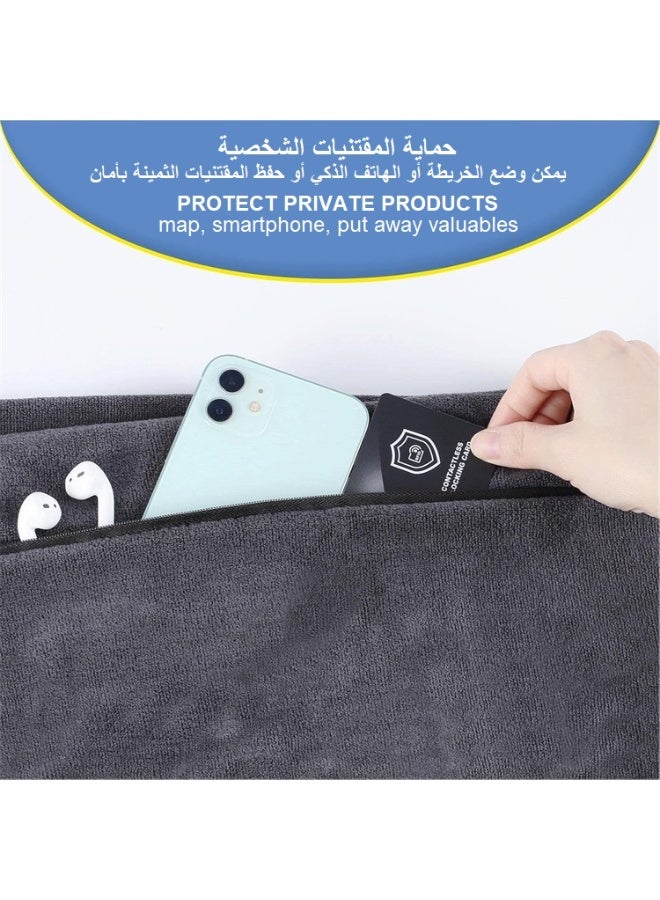 Gym Microfiber Towel with Hidden Zipper Pocket – Ultra Absorbent & Quick Dry – Fits All Gym Equipment - Image 3