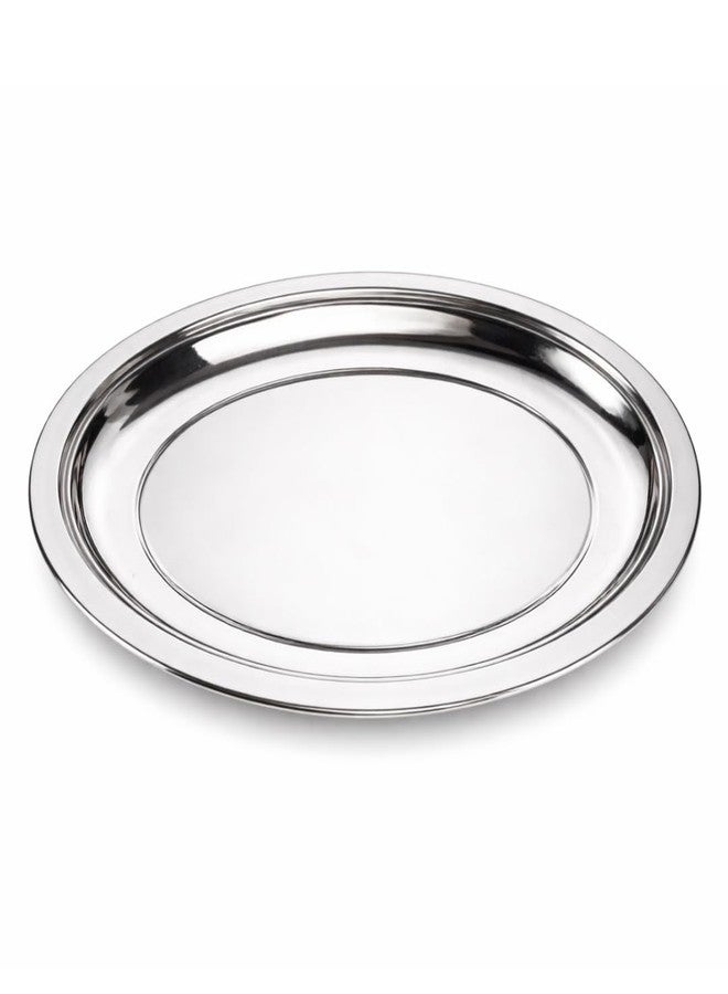 Chandler Stainless Steel Serving Tray 16 Inches | platters and trays for parties, Premium Oval Silver Platter for Serving Food, Party Trays, Turkey Platter - Image 2