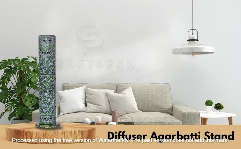 CraftspenHandcrafted Soapstone Marble Flower Vine Design Incense Holder Diffuser Agarbatti Stand Free 6 Incense Sticks 03 - Image 5