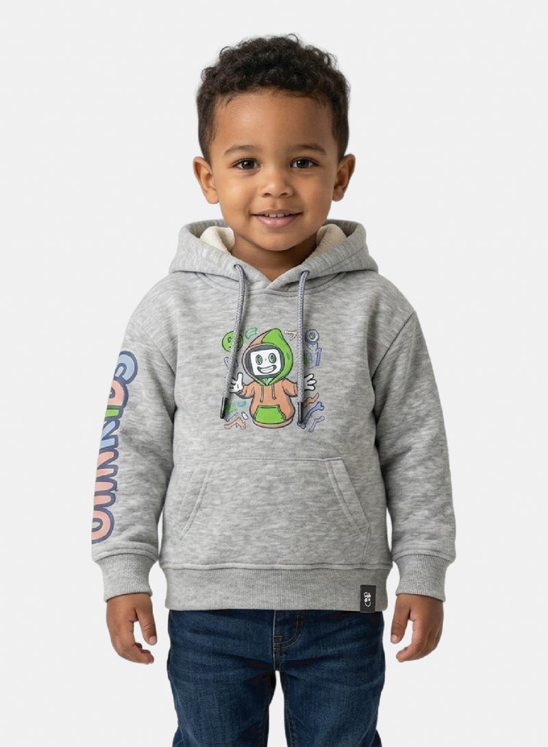 OWNKIDS Winter Melton Hoodie Printed - Image 4