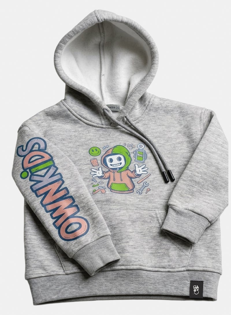 OWNKIDS Winter Melton Hoodie Printed - Image 2