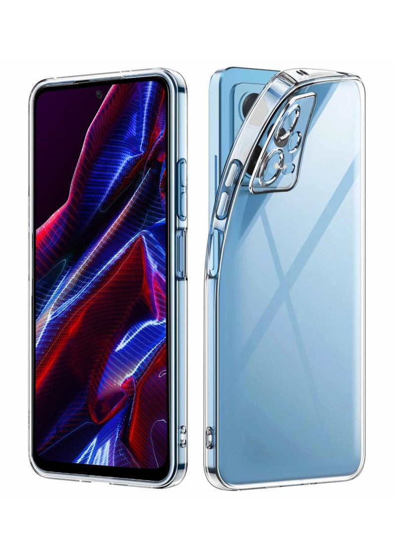 Techie جراب شفاف رفيع للغاية لهاتف Xiaomi Poco X5 TPU ذو زاوية ناعمة ومضاد للصدمات ومضاد لبصمات الأصابع وغطاء خلفي شفاف واقٍ  - Image 1
