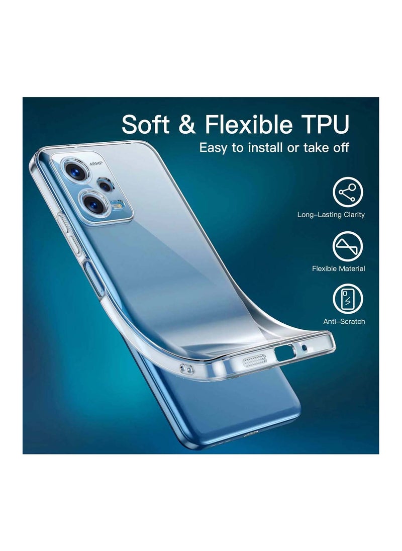 Techie جراب شفاف رفيع للغاية لهاتف Xiaomi Poco X5 TPU ذو زاوية ناعمة ومضاد للصدمات ومضاد لبصمات الأصابع وغطاء خلفي شفاف واقٍ  - Image 3