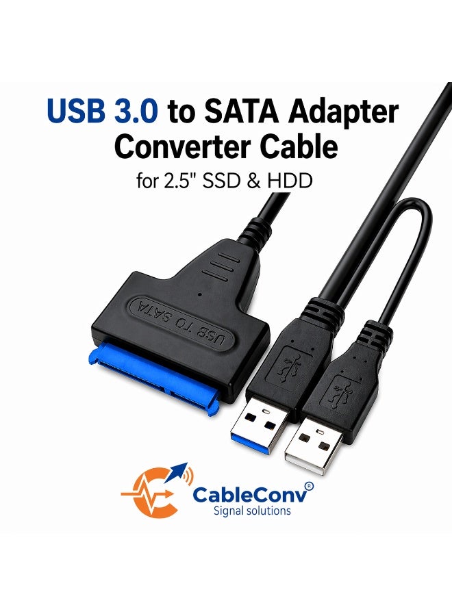 CABLE CONV USB 3.0 to SATA Adapter Converter Cable for 2.5" SSD & HDD – External Hard Drive Adapter, High-Speed Data Transfer, Plug & Play - Image 1