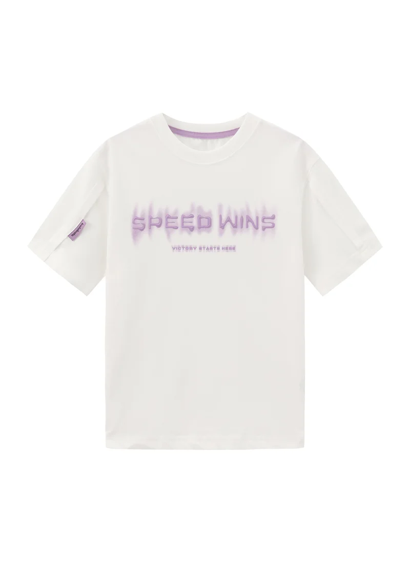 Balabala White Kids Boys Round v-neck short-sleeved T-shirt for Men | Best Price UAE