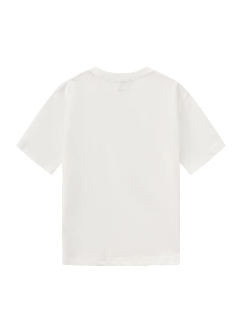 Balabala White Kids Boys Round v-neck short-sleeved T-shirt for Men | Best Price UAE