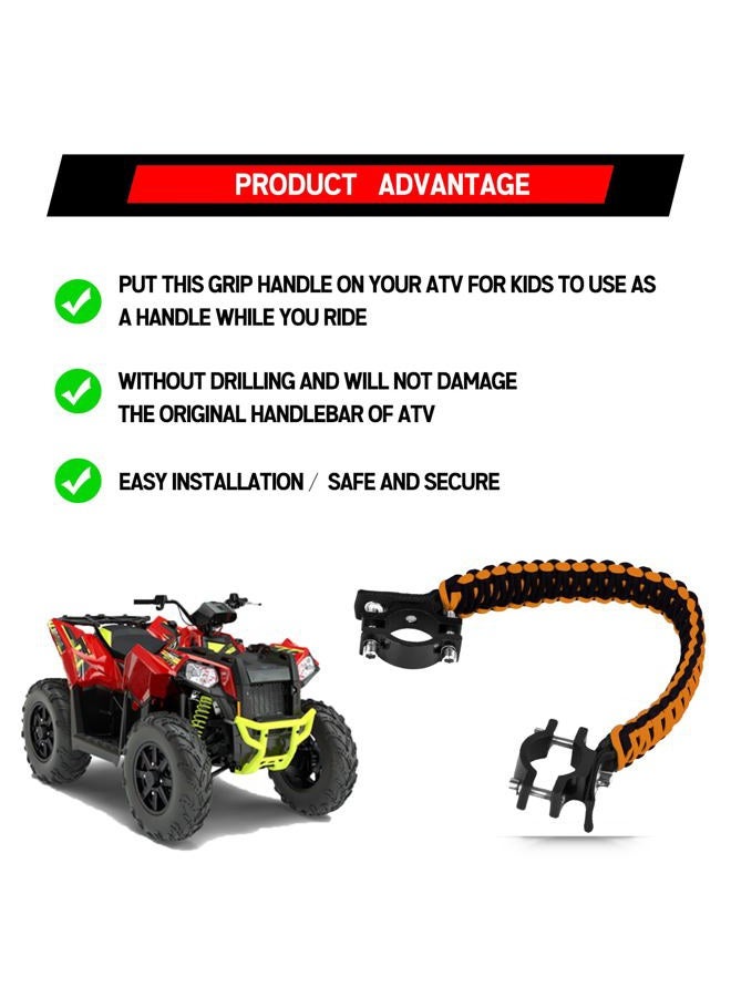 Xislet ATV Grab Strap, Universal for 0.75-1.37 Inch Handlebars Compatible with Polaris Sportsman Can Am Outlander Honda Foreman Motocycle Bike ATV Paracord Grip Handle for Kids - Image 4
