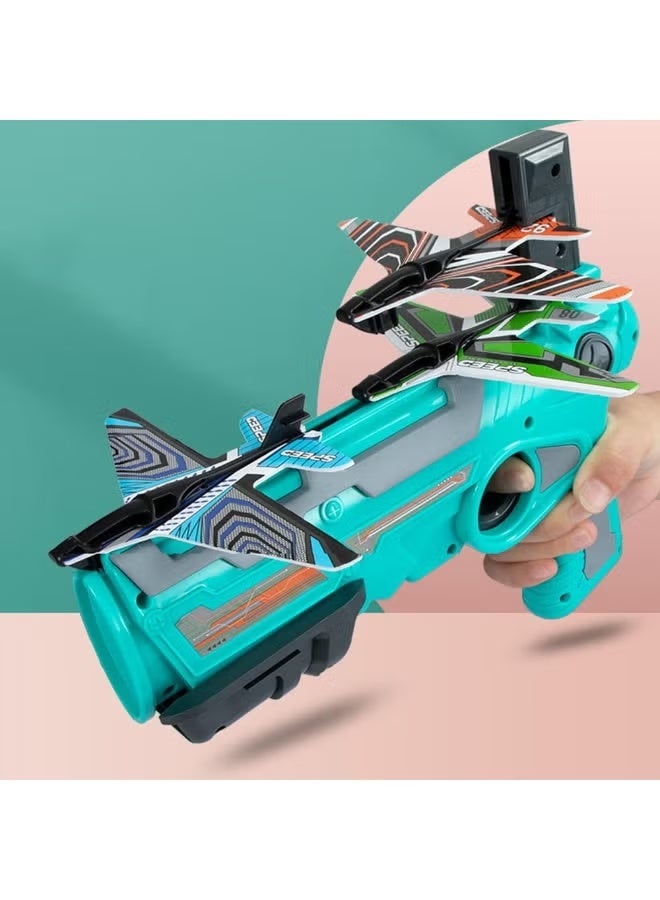 طائرة اطلاق مسدس لعبة مع 4 رغوة طائرات الطائرة المزلقة - لعبة الطائرة الطائرة المقطوعة للأطفال الأولاد والبنات - نقرة واحدة اطلاق النار، في الهواء الطلق رمي طائرة الطائرة لعبة، اليد اطلاق الطائرة لعبة، متعة معركة رحلة اطلاق مجموعة للأطفال الحفلات والهدايا - Image 5