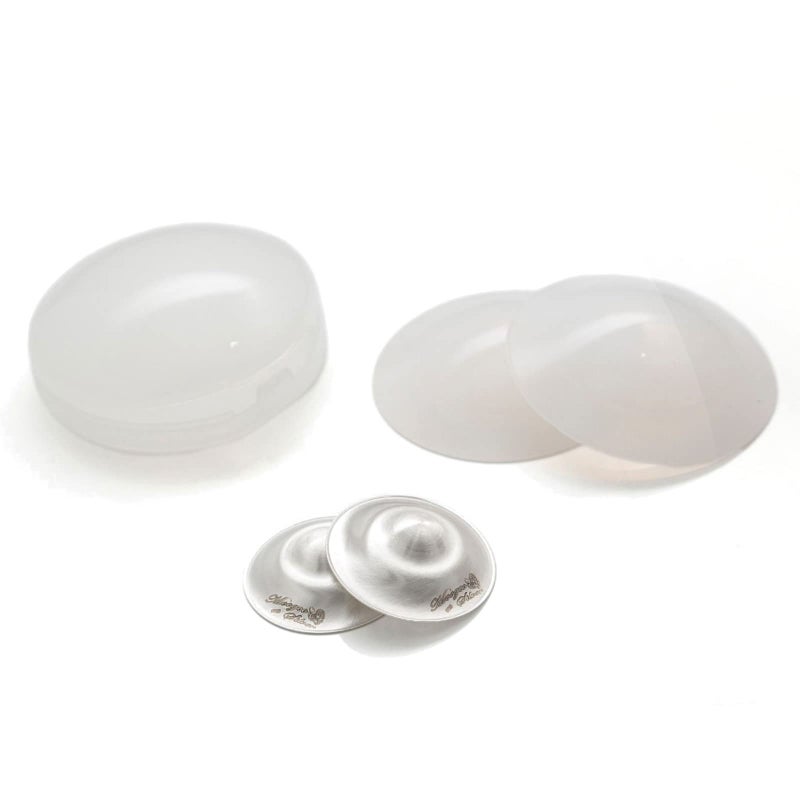 MOOGCO The Original Silver Nursing Cups with Silicone Pads - Nipple Shields for Nursing Newborn - Newborn Essentials Must Haves-Nipple Covers Breastfeeding-925 Silver - Image 2