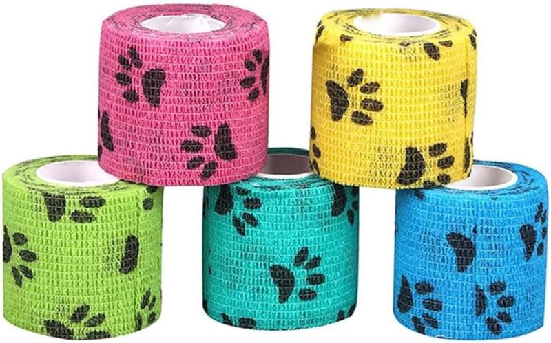 Self Adhesive Bandage Wrap 5CM x 4.5M Multicolor Cohesive Bandage - Self Adherent Wrap for Pet First Aid Sprain Support - Image 1