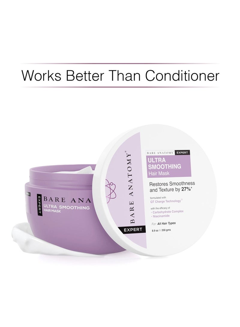 BARE ANATOMY Hair Mask Ultra Smoothing | Better Than a Conditioner | Restores Smoothness & Texture by 27% | Deep Conditioning With Carbohydrate Complex & Niacinamide | 250g - Image 1