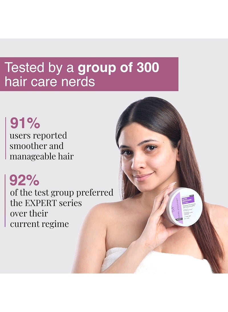 BARE ANATOMY Hair Mask Ultra Smoothing | Better Than a Conditioner | Restores Smoothness & Texture by 27% | Deep Conditioning With Carbohydrate Complex & Niacinamide | 250g - Image 4