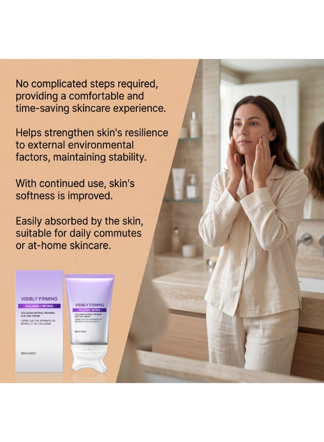Collagen & Retinol Firming Gua Sha Cream, Visibly Lifting Brightening Moisturizing Face Cream, Refining Skin Texture, Long-Lasting Hydration, 80g/2.82oz - Image 4