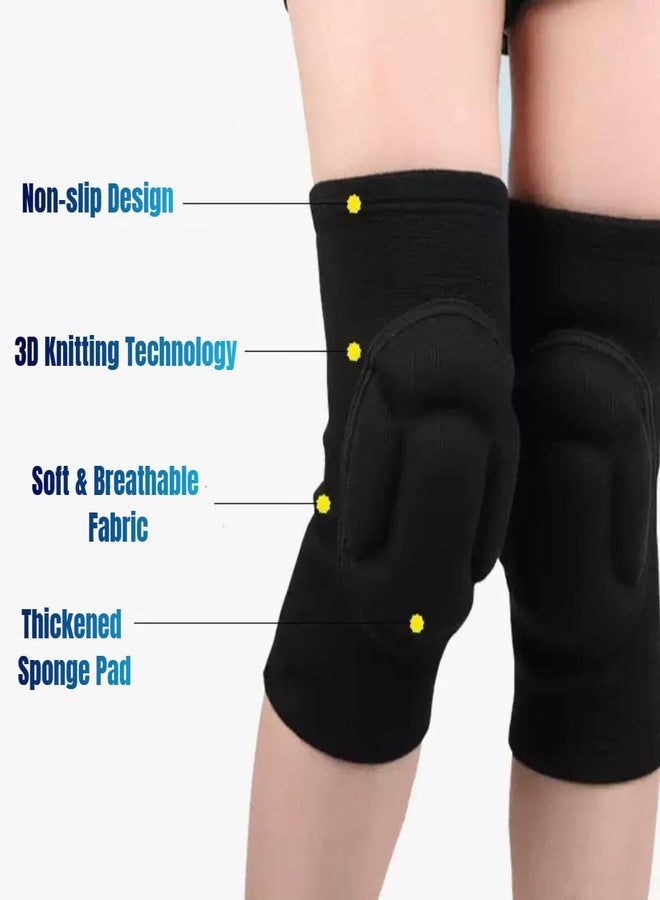 DOUSHI Sponge Knee Pads, Thick Anti-Slip Collision Avoidance Design, Knee Pain Pads Safety Guard, Adult Warm Avoidance Knee Sleeve for Dancing, Gym, Volleyball, Running, Outdoor Sport (1Pcs, Size M) - Image 4