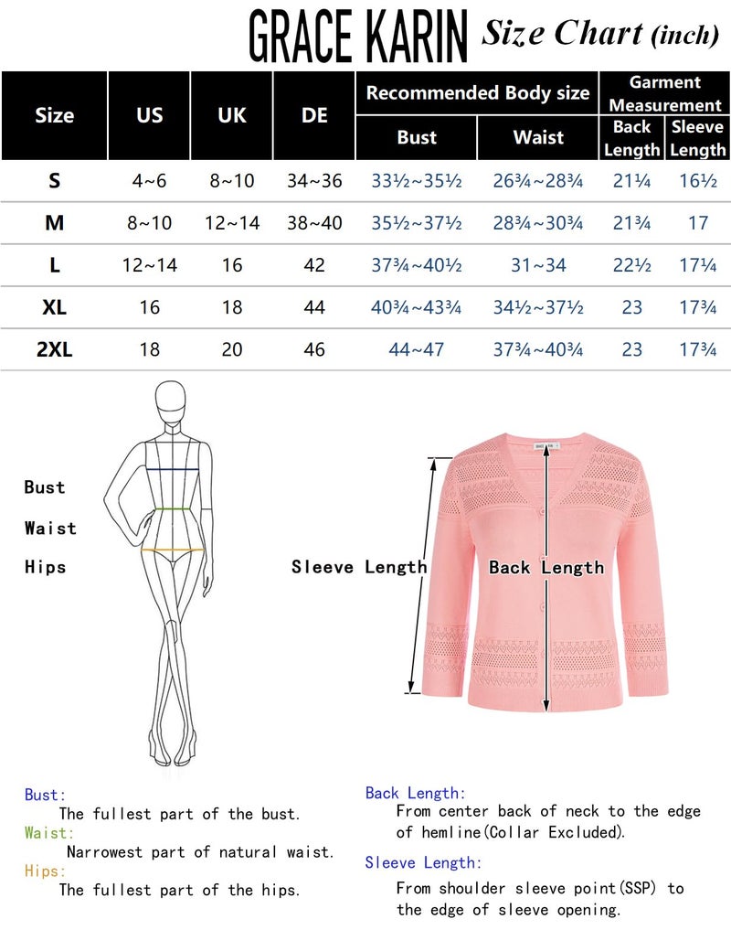 GRACE KARIN Women's Cropped Cardigan 3/4 Sleeve Lightweight Crochet Shrug Hollowed-Out Knit Sweater Tops Yellow M - Image 4