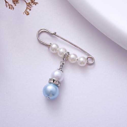 Ralukiia Something Blue Gift for Bride from Mom and Dad, Wedding Bouquet Charm with Blue Pearl, Bridal Shower Gift from Parents to Daughter, Wedding Day Gifts for Daughter - Image 3