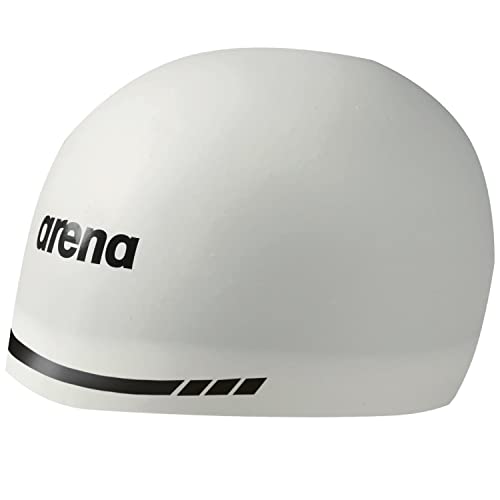 Arena 3D Soft USA Unisex Adult Silicone Swim Cap for Men and Women Swimming Pool Practice and Racing Swim Kit White Large - Image 1