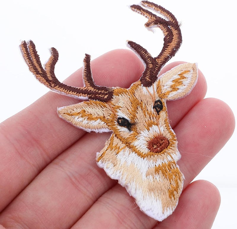 WOONEKY 6pcs Sew-on Embroidered Snowflake and Reindeer Patches for Clothing DIY, Multi-Size Fabric Appliques, Christmas Decoration Sewing Accessories for Jackets, Hats, and Crafts - Image 4