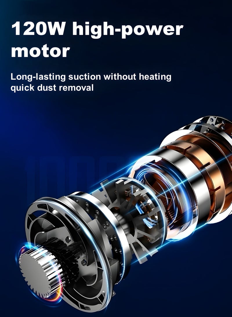 Wireless Handheld Car Vacuum Cleaner 26000pa with 2000mah Large Capacity Battery Portable Car & Home Dust Sweeper With Floor Brush Attachment, Cleaning Tools - Image 5