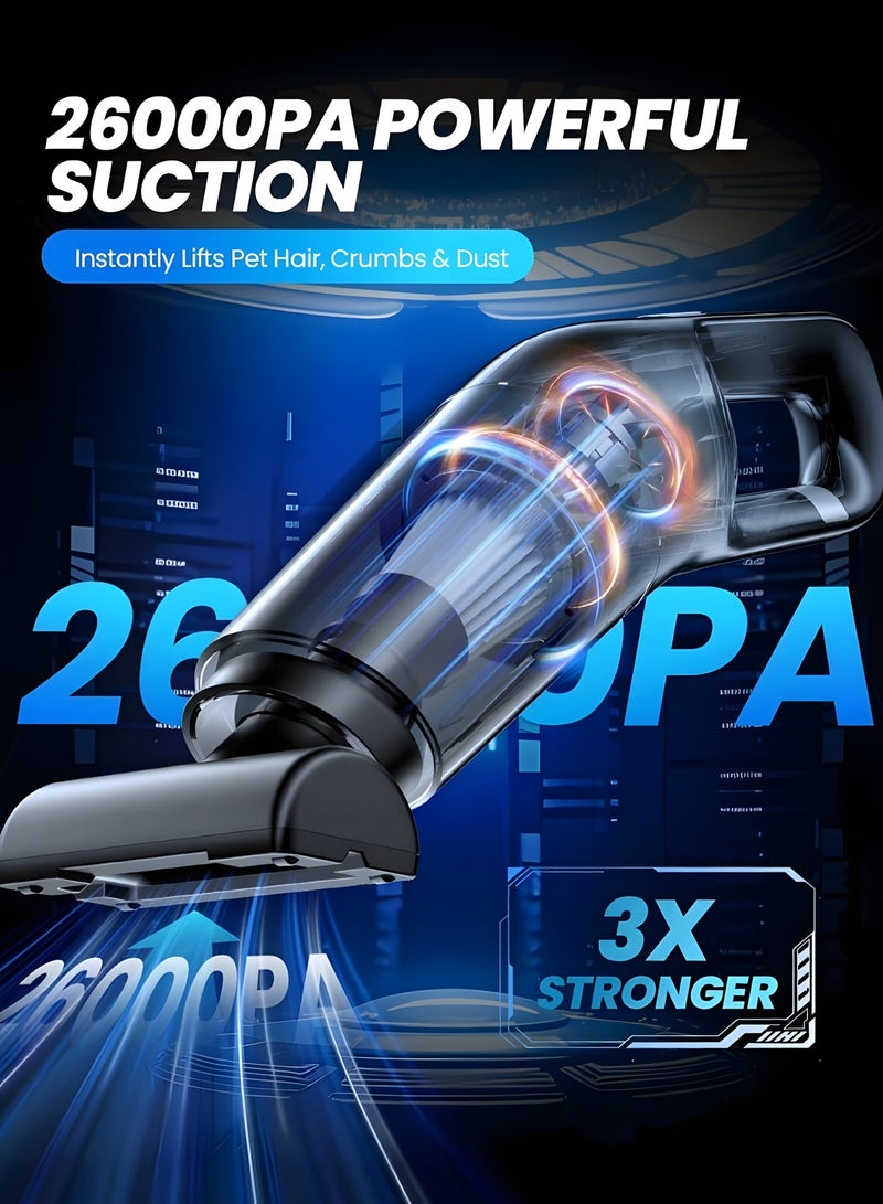 Wireless Handheld Car Vacuum Cleaner 26000pa with 2000mah Large Capacity Battery Portable Car & Home Dust Sweeper With Floor Brush Attachment, Cleaning Tools - Image 2
