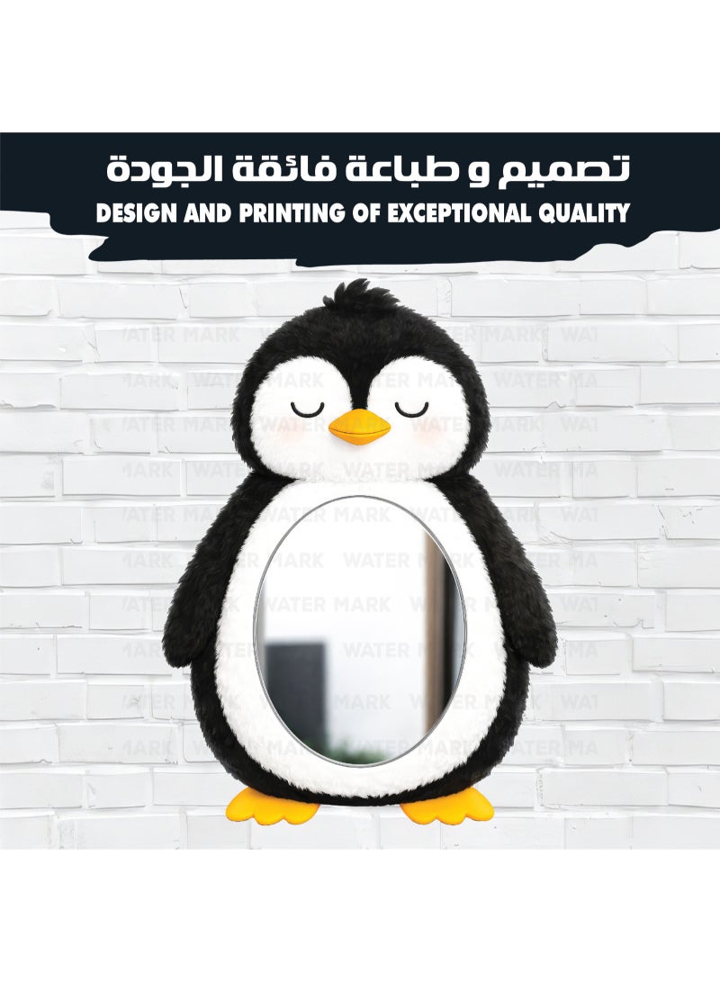مرآة حائط للأطفال على شكل بطريق كرتوني للجنسين، مصنوعة من خشب عالي الجودة بتصميم لطيف ومرح، آمنة للأطفال وغير قابلة للكسر، خفيفة الوزن وسهلة التركيب، مثالية لديكور غرف الأطفال - Image 2