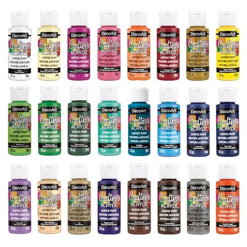 DecoArt Crafter’s Acrylic Paint Set – Popular Colors, 24 Bottles (2 fl oz) – Easy Craft Paints, Classrooms, Art Projects & DIY Crafts - Image 3