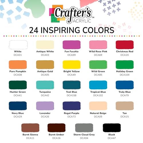 DecoArt Crafter’s Acrylic Paint Set – Popular Colors, 24 Bottles (2 fl oz) – Easy Craft Paints, Classrooms, Art Projects & DIY Crafts - Image 2