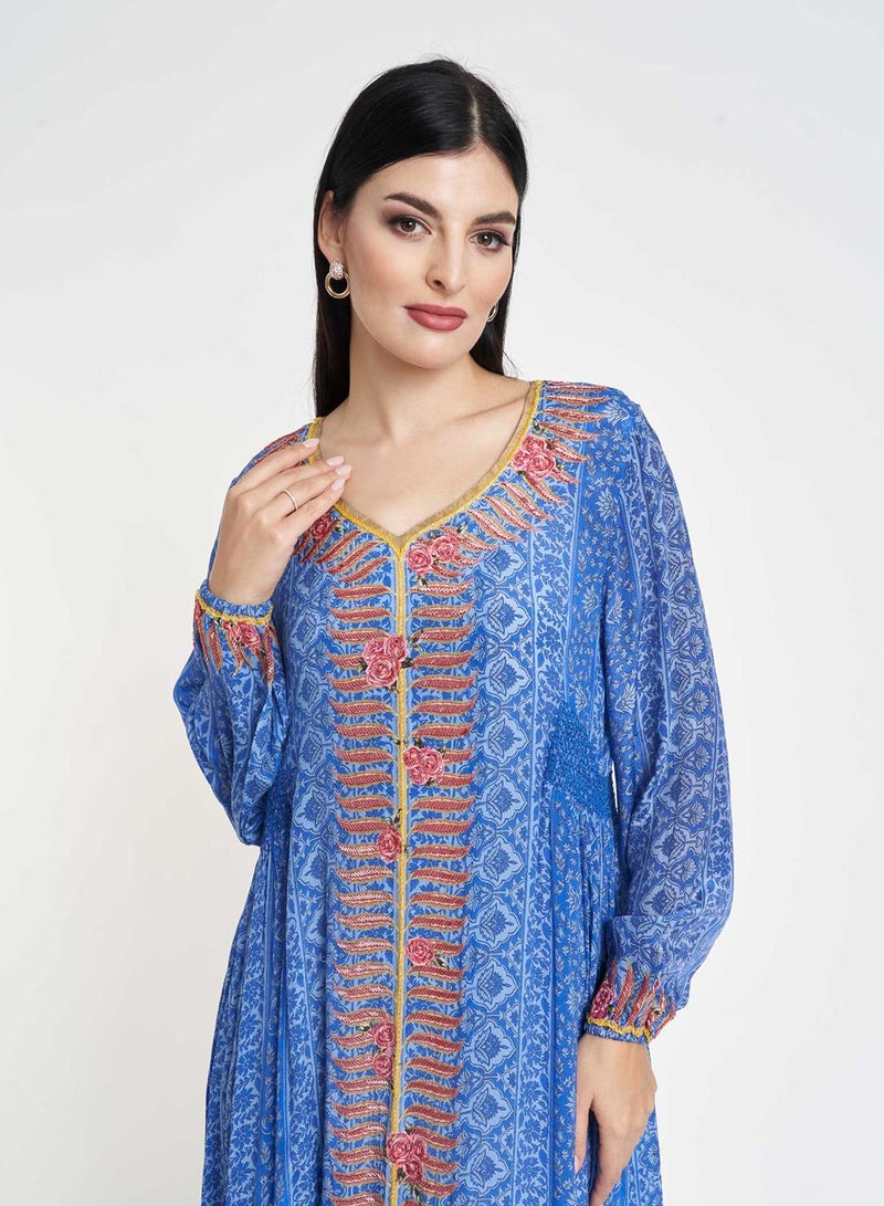 KASHKHA Printed Jalabiya with Elastic Waist - Image 3