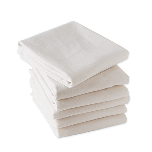 DII Basic Solid Dishtowel Collection Cotton Flat Woven, Small Set, 18x28, White, 6 Piece - Image 2
