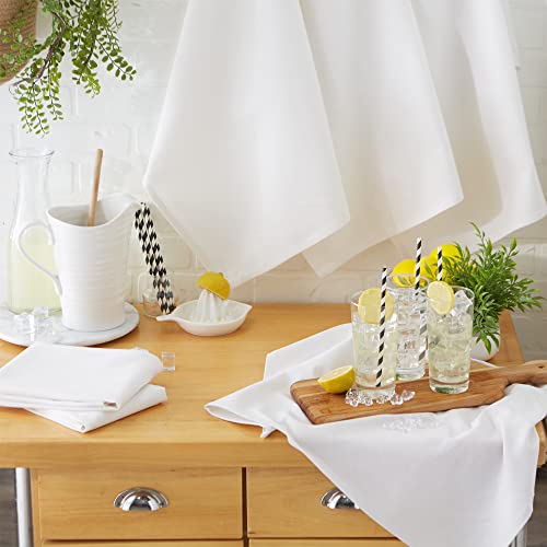 DII Basic Solid Dishtowel Collection Cotton Flat Woven, Small Set, 18x28, White, 6 Piece - Image 4