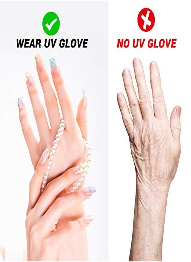MelodySusie - Protection Uv Glove For Nail Lamp Professional Upf50+ Gel Manicure Gloves Nail Art Skin Care Fingerless Anti Uv Sun Glove Protect Hands From Uv Harm(Profusion Of Pineapple) - Image 1