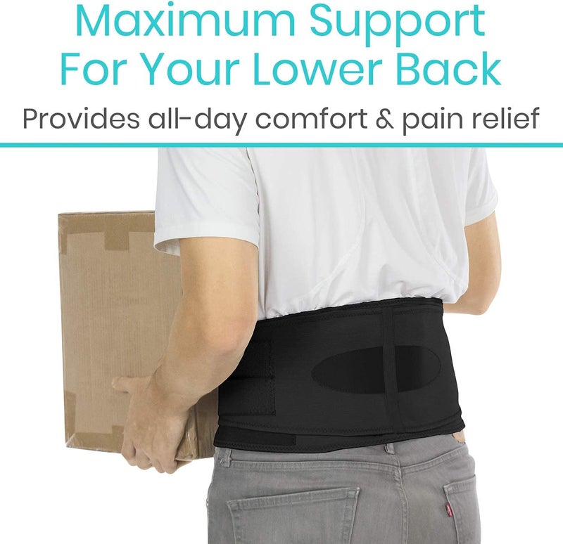 Vive Lower Back Support Brace for Men  Women  Dual Adjustable Lumbar Belt for Heavy Lifting Herniated Disc Sciatica Scoliosis  Thoracic Pain Relief  Compression Posture Device for Work or Home - Image 4
