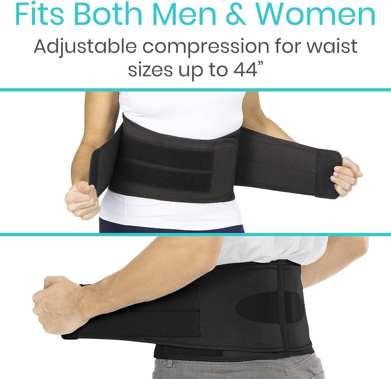 Vive Lower Back Support Brace for Men  Women  Dual Adjustable Lumbar Belt for Heavy Lifting Herniated Disc Sciatica Scoliosis  Thoracic Pain Relief  Compression Posture Device for Work or Home - Image 3