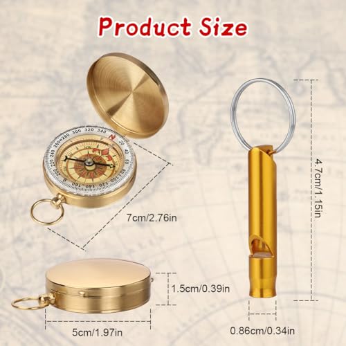 flintronic Camping Survival Compass, Waterproof Pocket Compass, with Luminous Function, for Hiking Hunting Camping Outdoor Military Navigation Tool - Image 2