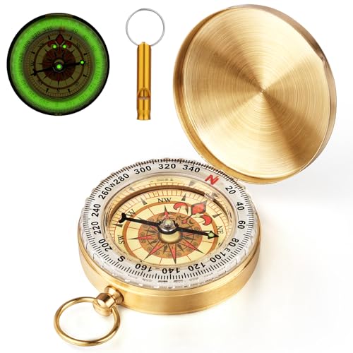 flintronic Camping Survival Compass, Waterproof Pocket Compass, with Luminous Function, for Hiking Hunting Camping Outdoor Military Navigation Tool - Image 1